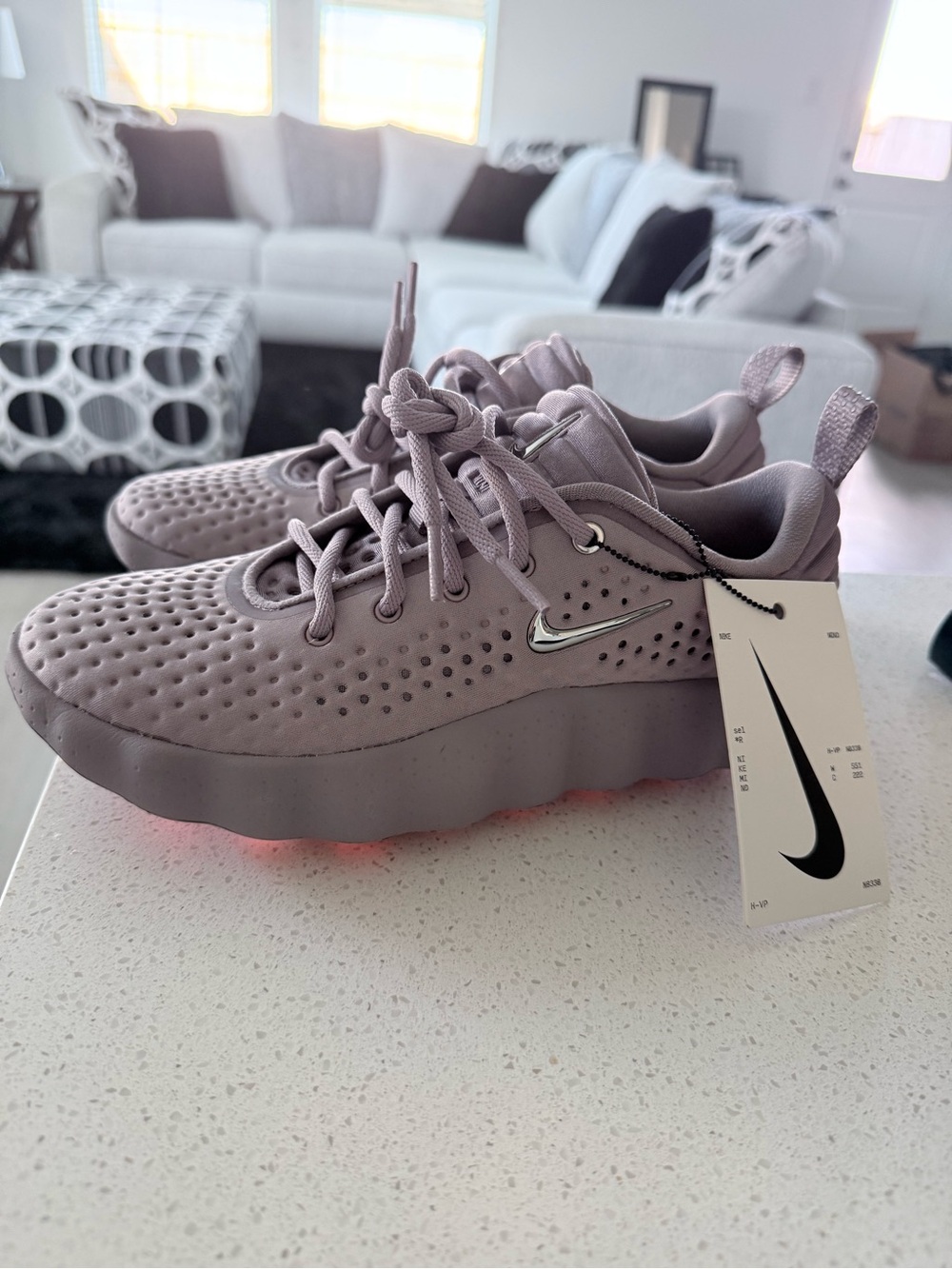 Nike Women’s Mind” Lavender Perforated Platform Lace-Up Sneakers